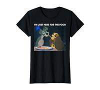 Disney La dama y el vagabundo: solo estoy aquí por el meme de la comida Camiseta, Mujer, Negro, L