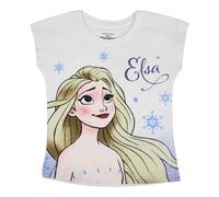 Disney LA Reina DE Nieves, Camiseta, Niño, Niña, (4 a 10 años), Polo, Camiseta de Tirantes, Camisa, Estampado, Ropa, Unisex, Niños, Deportes, Transpirable, Modelo DIS FROZ 5202C386 S1-8A, Blanc
