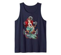 Disney La Sirenita Ariel Anchor Camiseta sin Mangas, Hombre, Azul Marino, S