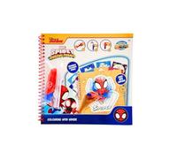 Disney Libro para Pintar con Agua Spidey XL 22,5 cm - Cuaderno Reutilizable con 12 Páginas y Bolígrafo de Agua - Manualidades Niños +3 Años