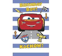 Disney Lightning Mcqueen - Tarjeta de felicitación de cumpleaños para niños, diseño de coches de Disney para niños y niñas, tarjeta de feliz cumpleaños para hermano/sobrino/nieto/hijo/ahijado lindo