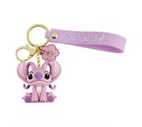 Disney lilo and stitch angel - llavero 3d, pink, talla única, disney