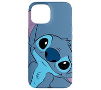 Disney Lilo and Stitch Cute Stitch Face Gris pizarra Carcasa para iPhone 15