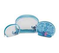 Disney Lilo and Stitch - Juego de estuche de cosméticos para niñas, niños, adolescentes, adultos, con licencia oficial de Lilo and Stitch, estuche de viaje de 3 piezas, Claro