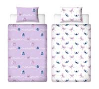 Disney Lilo and Stitch - Juego de Funda de edredón para Cama Individual con Licencia Oficial | Ropa de Cama Reversible de 2 Caras, Incluye Funda de Almohada a Juego, Dormitorio de niños