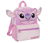 Disney Lilo and Stitch - Mochila escolar 3D de felpa para niñas, diseño de ángel, rosa, Taille unique