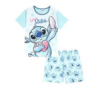 Disney Lilo and Stitch - Pijama corto para niñas de 5 a 15 años, producto oficial, azul, 7-8 Years