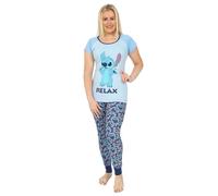 Disney Lilo and Stitch Relax - Pijama largo azul claro para mujer