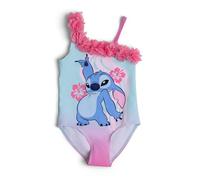 Disney Lilo and Stitch - Traje de baño con detalle de flores para niñas, Rosa, azul, 3-4 años