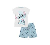 Disney Lilo and Stitch We Love Stitch - Conjunto de pijama corto para mujer, blanco, 44-46