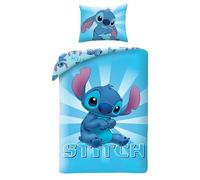 Disney LILO e STITCH - Juego de cama con funda nórdica individual reversible de 140 x 200 cm y funda de almohada de 70 x 90 cm, azul multicolor, 100% algodón OEKO-TEX