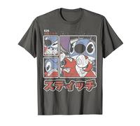 Disney Lilo & Stitch 626 Stitch Day Kanji Panels Camiseta, Hombre, Asfalto, 6XL