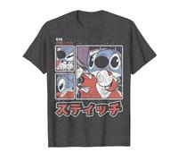 Disney Lilo & Stitch 626 Stitch Day Kanji Panels Camiseta, Hombre, Jaspeado Oscuro, XXL