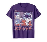 Disney Lilo & Stitch 626 Stitch Day Kanji Panels Camiseta, Hombre, Morado, L