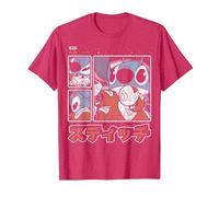 Disney Lilo & Stitch 626 Stitch Day Kanji Panels Camiseta, Hombre, Rojo Jaspeado, 3XL