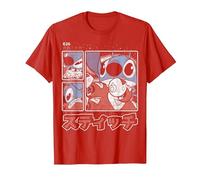 Disney Lilo & Stitch 626 Stitch Day Kanji Panels Camiseta, Hombre, Rojo, XL