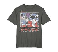 Disney Lilo & Stitch 626 Stitch Day Kanji Panels Camiseta, Hombre tallas grandes, Asfalto, 2X Alto