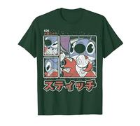Disney Lilo & Stitch 626 Stitch Day Kanji Panels Camiseta, Hombre, Verde Bosque, S