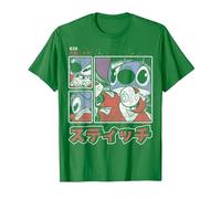 Disney Lilo & Stitch 626 Stitch Day Kanji Panels Camiseta, Hombre, Verde Kelly, L