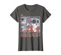 Disney Lilo & Stitch 626 Stitch Day Kanji Panels Camiseta, Mujer, Asfalto, L
