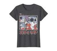 Disney Lilo & Stitch 626 Stitch Day Kanji Panels Camiseta, Mujer, Jaspeado Oscuro, XL