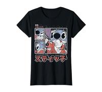 Disney Lilo & Stitch 626 Stitch Day Kanji Panels Camiseta, Mujer, Negro, XXL