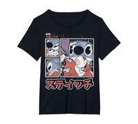 Disney Lilo & Stitch 626 Stitch Day Kanji Panels Camiseta, Mujer tallas grandes, Negro, 5XL Grande