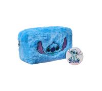 Disney Lilo & Stitch Azul Stitch Character Face Bolsa de maquillaje y espejo Muj