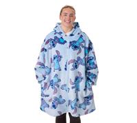 Disney Lilo & Stitch Azul Stitch Character Sudadera con capucha de manta con cre