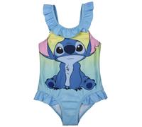 Disney Lilo & Stitch Bañador con volantes para niña - Traje de baño infantil de una pieza, color azul, azul, 98-104