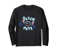 Disney Lilo & Stitch Beach Days Big Stitch Face Logo Manga Larga