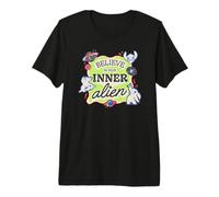 Disney Lilo & Stitch Believe In Your Inner Alien Retro Logo Camiseta premium