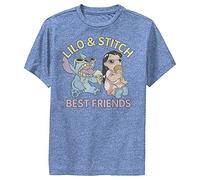 Disney Lilo & Stitch Best Friends Boy's Performance Tee, Royal Blue Heather, X-Large