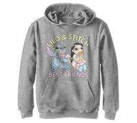 Disney Lilo & Stitch-Best Friends Hoodie Sudadera con Capucha, Heather Grey, 7 Years para Niños