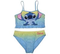 Disney Lilo & Stitch Bikini para niña - Traje de baño de dos piezas, color azul y amarillo, azul y amarillo, 134-140