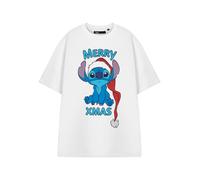 Disney Lilo & Stitch Blanco Merry Xmas Camiseta de manga corta Mujeres