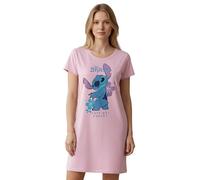 Disney Lilo & Stitch - Camisón de noche para mujer, diseño de punto cheeky, pijama de manga corta, color rosa, rosa, L