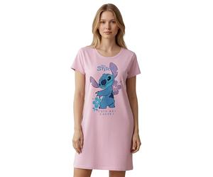 Disney Lilo & Stitch - Camisón de noche para mujer, diseño de punto cheeky, pijama de manga corta, color rosa, rosa, L
