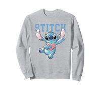 Disney Lilo & Stitch Clutching Hearts Sudadera, Unisex para adultos, Gris Jaspeado, M