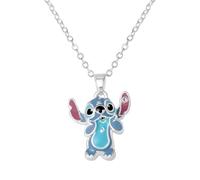 Disney Lilo & Stitch - Collar con colgante de Stitch esmaltado, tamaño ajustable, para mujer y niña, joya con licencia oficial, en caja de regalo incluida