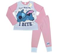 Disney Lilo & Stitch - Conjunto de pijama de 2 piezas para niñas con Stitch Don't Wake Me, I Bite, rosa, de 5 a 12 años, multicolor, 5-6 años