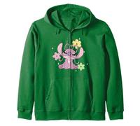 Disney Lilo & Stitch Cute Angel Floral Sparkles Chest Logo Sudadera con Capucha