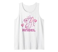 Disney Lilo & Stitch Cute Angel Of Hearts Artline Chest Logo Camiseta sin Mangas