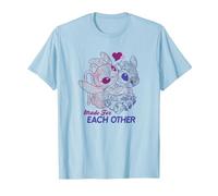 Disney Lilo & Stitch Día de San Valentín Made For Each Other Camiseta, Hombre, Azul Bebé, M