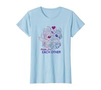 Disney Lilo & Stitch Día de San Valentín Made For Each Other Camiseta, Mujer, Azul Bebé, XXL