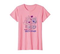 Disney Lilo & Stitch Día de San Valentín Made For Each Other Camiseta, Mujer, Rosado, S