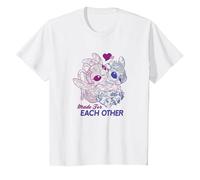 Disney Lilo & Stitch Día de San Valentín Made For Each Other Camiseta, Niños, Blanco, 3 años