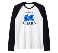 Disney Lilo & Stitch Dreaming Of Ohana Cute Sleepy Stitch Camiseta Manga Raglan