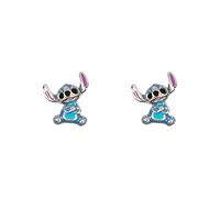 Disney Lilo & Stitch E906250RRHL.PH - Pendientes de tuerca de plata de ley esmaltada azul, talla única, Plata de ley, No es una piedra preciosa