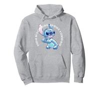 Disney Lilo & Stitch Good Day Sudadera con Capucha, Unisex para adultos, Gris Jaspeado, M
